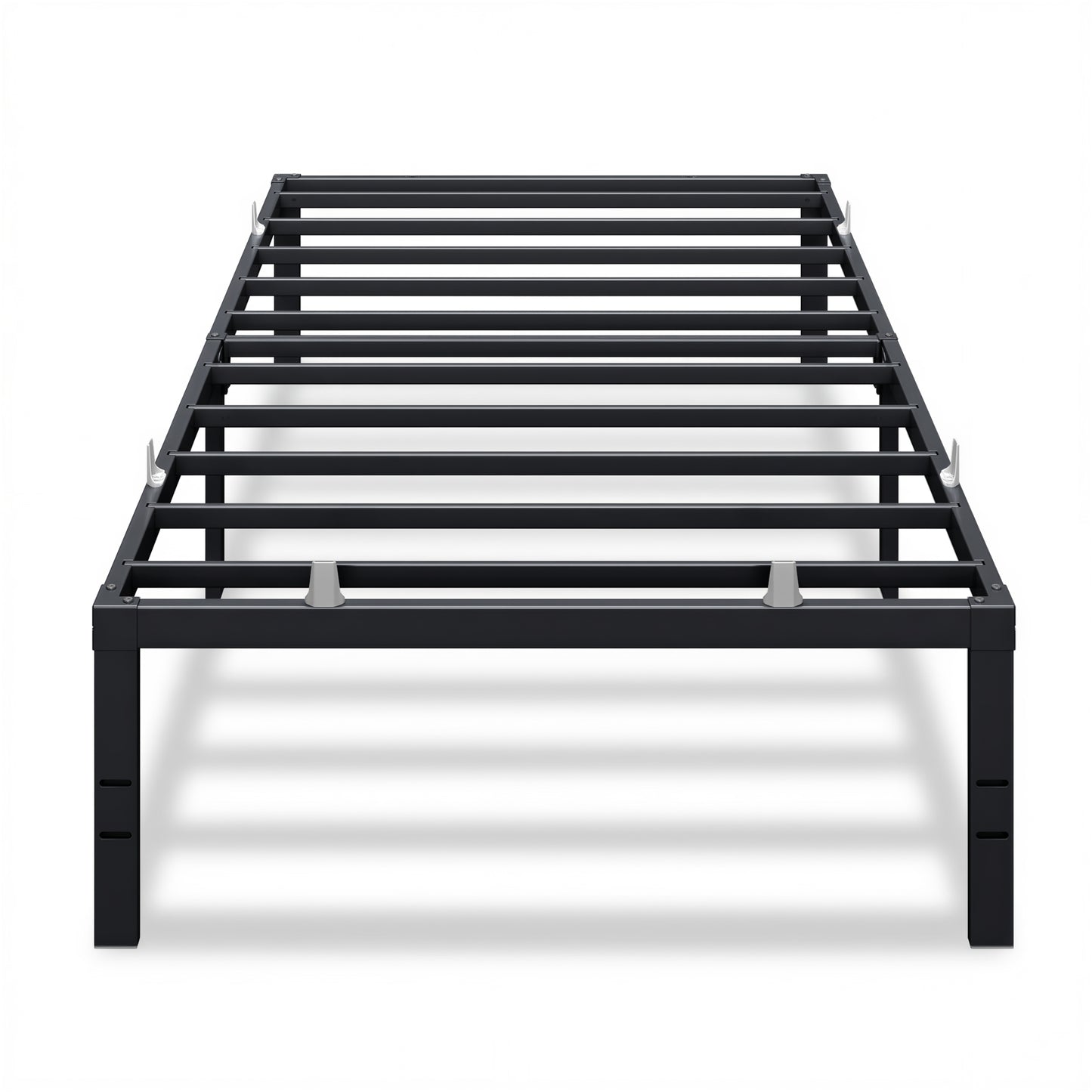 VASAGLE Twin Metal Bed Frame 18 Inches Tall, 1100 lb Weight Capacity, No Box Spring Needed, with Under-Bed Storage, Easy Setup, Heavy-Duty Platform Bed, Mattress Retainers, Matte Black
