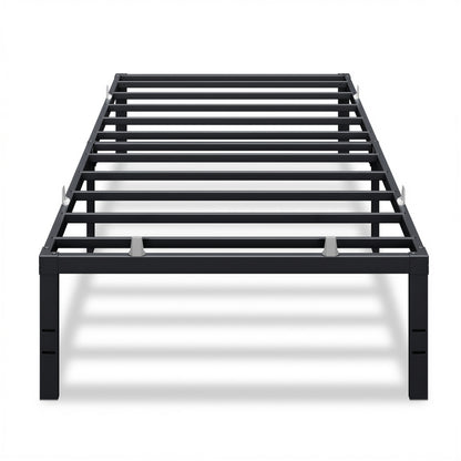 VASAGLE Twin Metal Bed Frame 18 Inches Tall, 1100 lb Weight Capacity, No Box Spring Needed, with Under-Bed Storage, Easy Setup, Heavy-Duty Platform Bed, Mattress Retainers, Matte Black