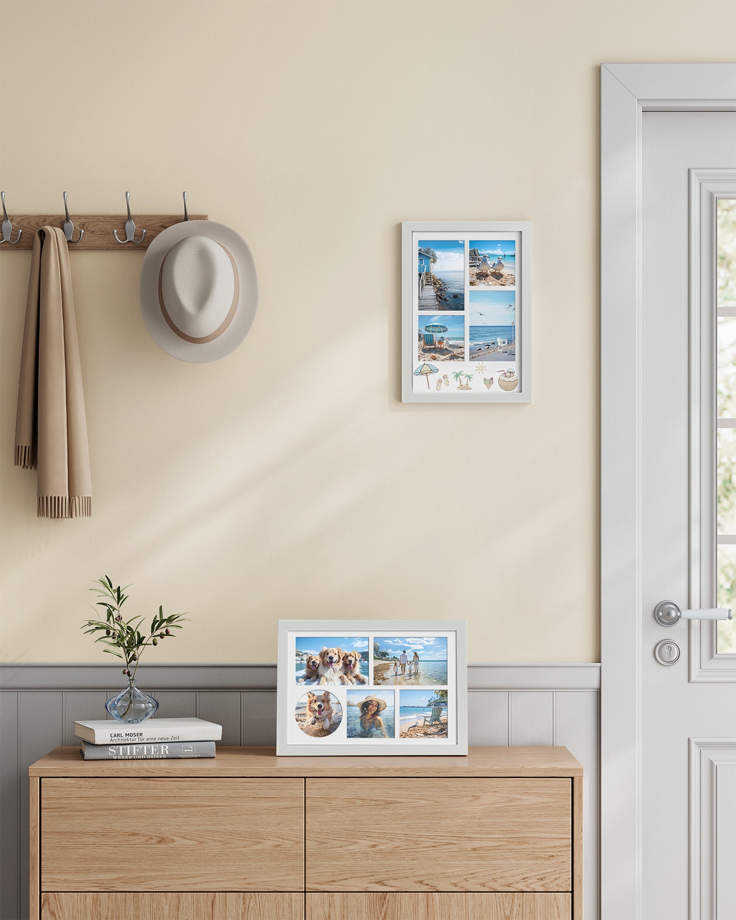 A4 Picture Frame Collage for Wall Decor, 4x6 Multi Photo Frame for Desk, 8x10, 8x12 or 4x4 Photos with 3 Mats, 9x12 Without Mat, Glass Front, White