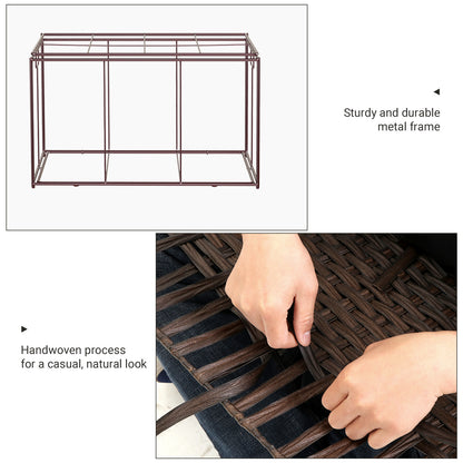 SONGMICS Storage Basket with Lid, 42.3 Gallon (160L) Storage Bin, Woven Blanket Storage Basket with Handles, Foldable, Removable Liner Brown