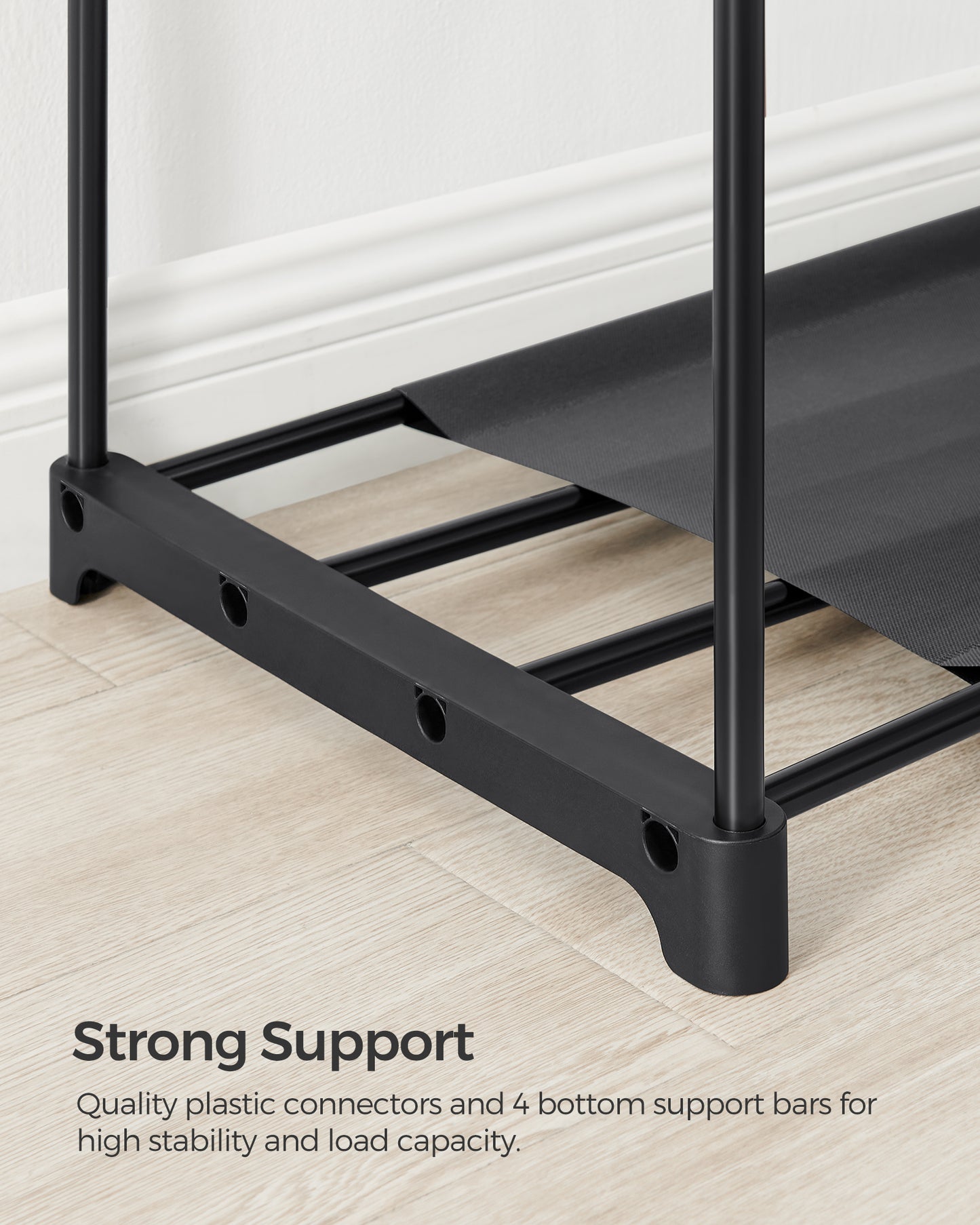 59.5 x 16.9 x 65.4 In Freestanding Portable Closet Organizer System, Clothes Rack with Shelves and Hanging Rods for Bedroom and Cloakroom Black