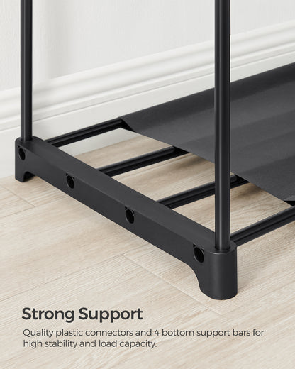 59.5 x 16.9 x 65.4 In Freestanding Portable Closet Organizer System, Clothes Rack with Shelves and Hanging Rods for Bedroom and Cloakroom Black