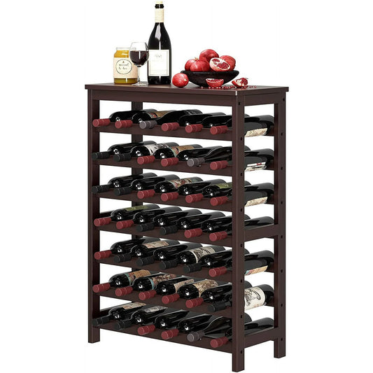 SONGMICS 42-Bottle Wine Rack, Bar Cabinet, Free Standing Floor, for Kitchen Dining Room