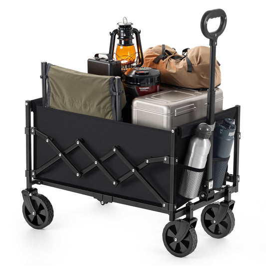 SONGMICS Folding Wagon, Portable Wagon Collapsible with Wheels, Utility Pull Wagon