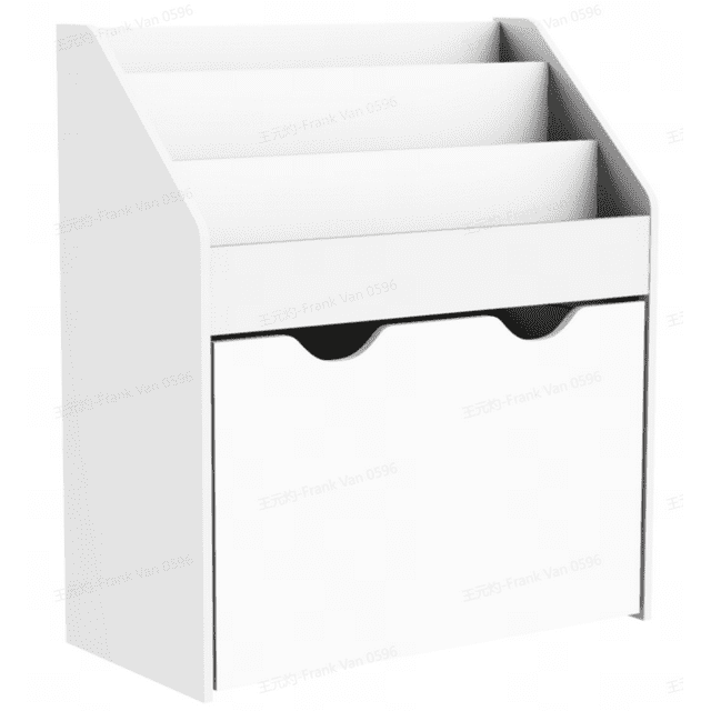 SONGMICS Kids Bookshelf and Toy Organizer Toy Storage Chest and Bookcase with 3 Shelves Storage Box with Wheels Multipurpose Cloud White