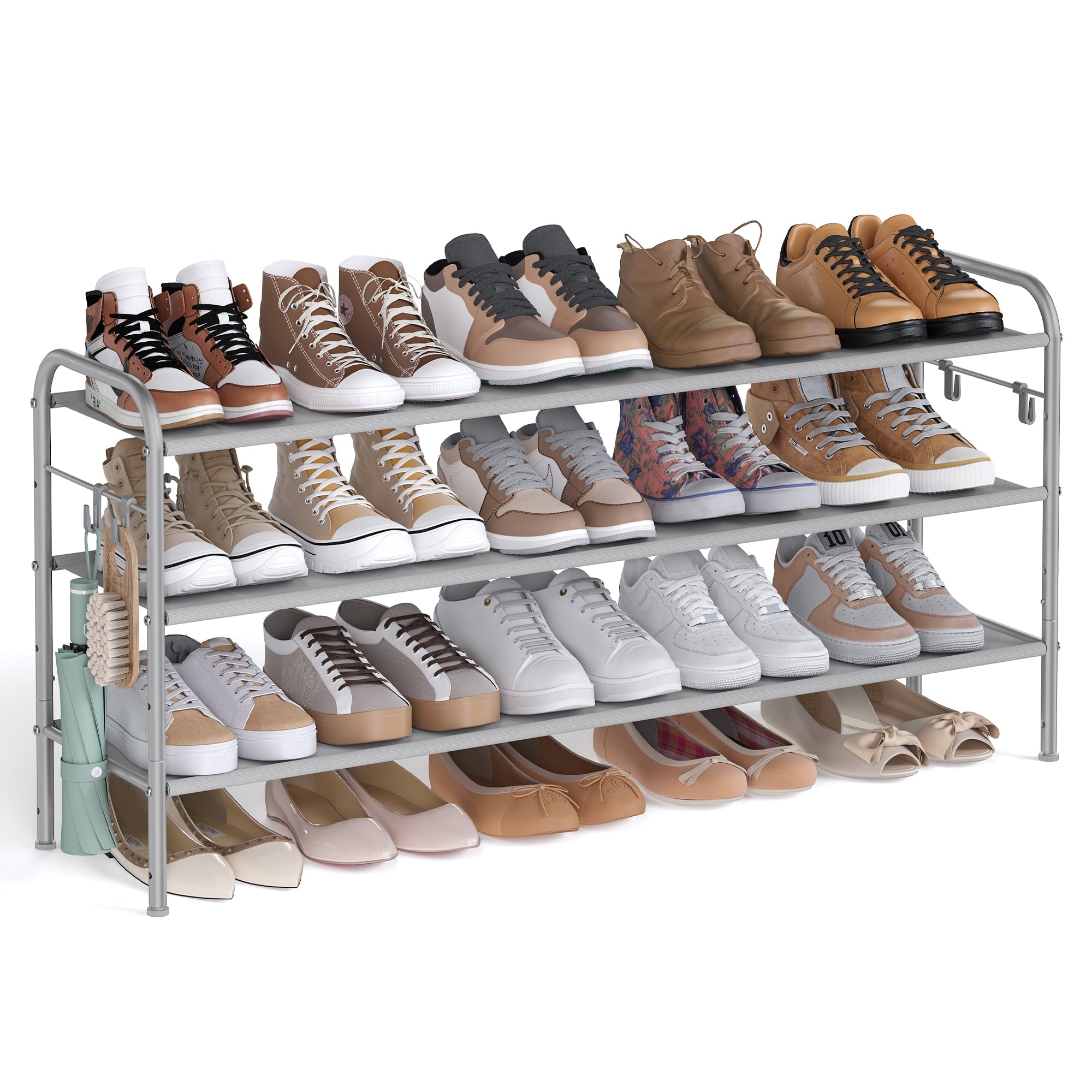 SONGMICS Shoe Rack, 3 Tier Shoe Organizer, Fabric Shoe Shelf Storage w ...