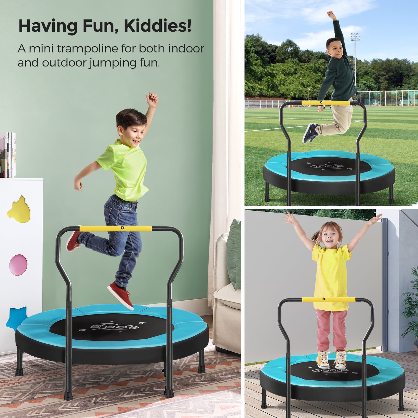 Trampoline for Kids, 3ft Mini Trampoline with Handlebar, 36"