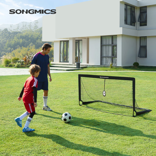 72"×35.8" Soccer Goal with Target, Portable Football Net for Backyard Training, Durable Frame & Net for Shooting Practice