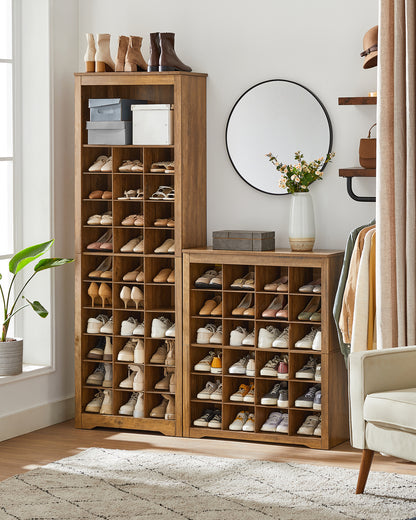 VASAGLE Shoe Storage Cabinet 10 Tier Shoe Rack Organizer Holds Up to 30 Pairs of Shoes Brown