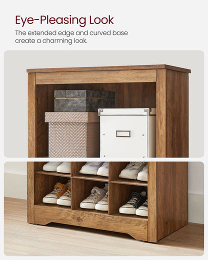 VASAGLE Shoe Storage Cabinet 10 Tier Shoe Rack Organizer Holds Up to 30 Pairs of Shoes Brown