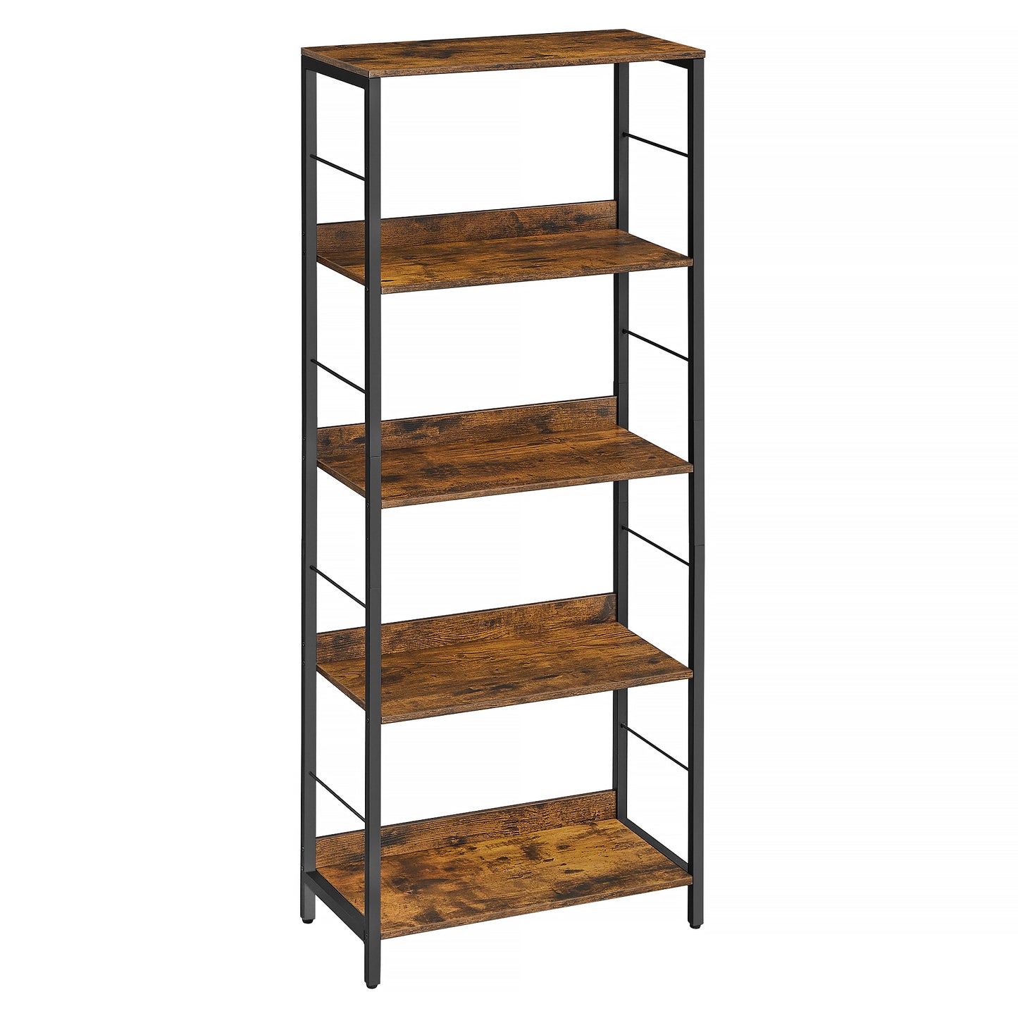 VASAGLE 5-Tier Bookshelf, Bookcase for Office, 11.8 x 23.6 x 56.7 Inches, Rustic Brown and Black