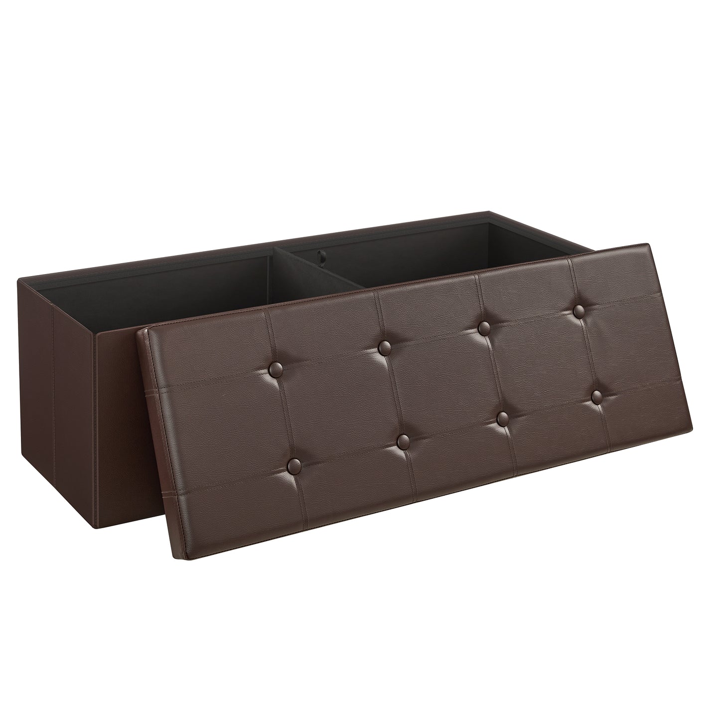 SONGMICS 43'' Storage Ottoman Bench Footrest Ottoman with Storage Brown