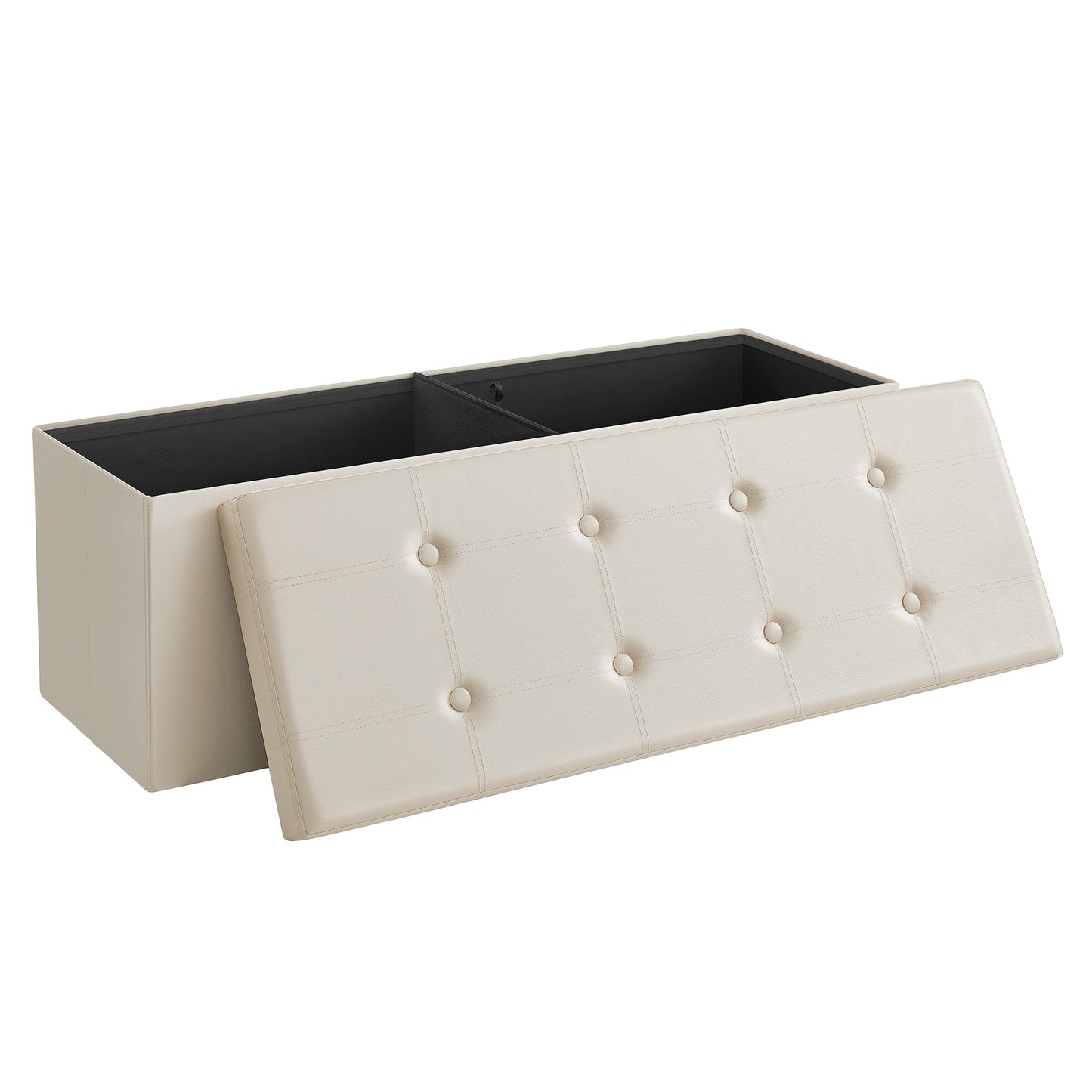 SONGMICS 43'' Storage Ottoman Bench Footrest Ottoman with Storage Beige