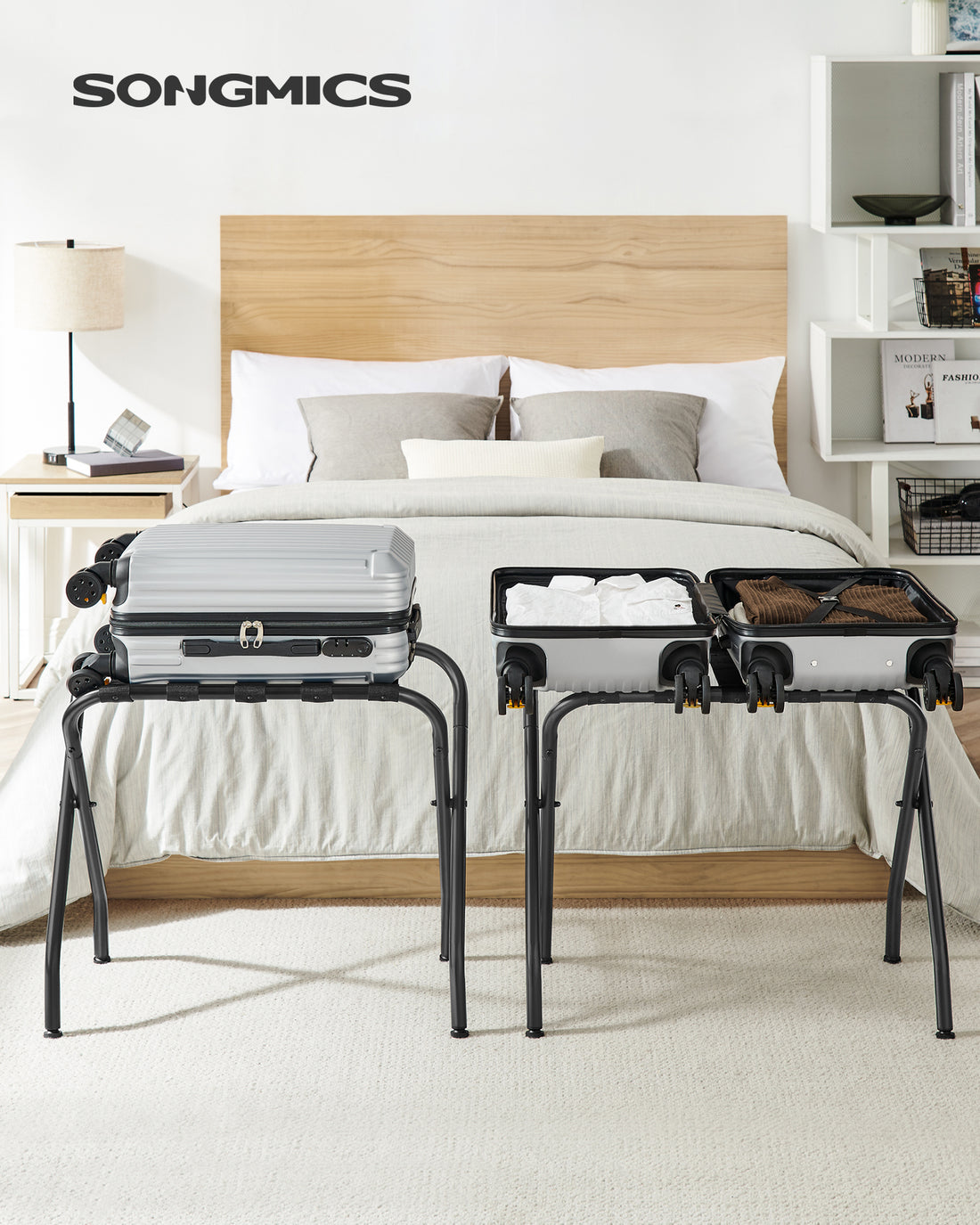 Luggage Rack, Pack of 2, Luggage Racks for Guest Room, Suitcase Stand ...