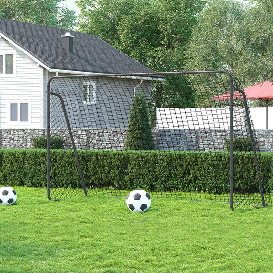 Children's Soccer Goal 12 x 6 Foot, in Garden, Courtyard, Park, Beach, Metal Pipes and PE Net, Quick Assembly, Black