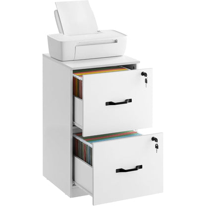 VASAGLE 2-Drawer Vertical File Cabinet Filing Cabinet Printer Stand Adjustable Hanging Rail for A4 and Letter-Size Files