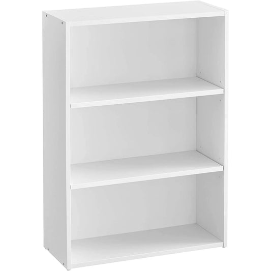 VASAGLE Bookshelf 3-Tier Open Bookcase with Adjustable Storage Shelves Floor Standing Unit White