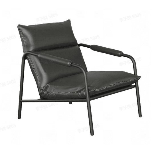 VASAGLE EKHO Collection - Accent Chair, Metal Framed Armchair, Synthetic Leather with Stitching, Mid-Century Modern Ink Black