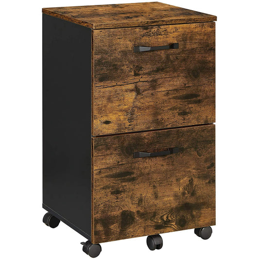 VASAGLE Industrial File Cabinet with 2 Drawers, Rolling Office Filing Cabinet