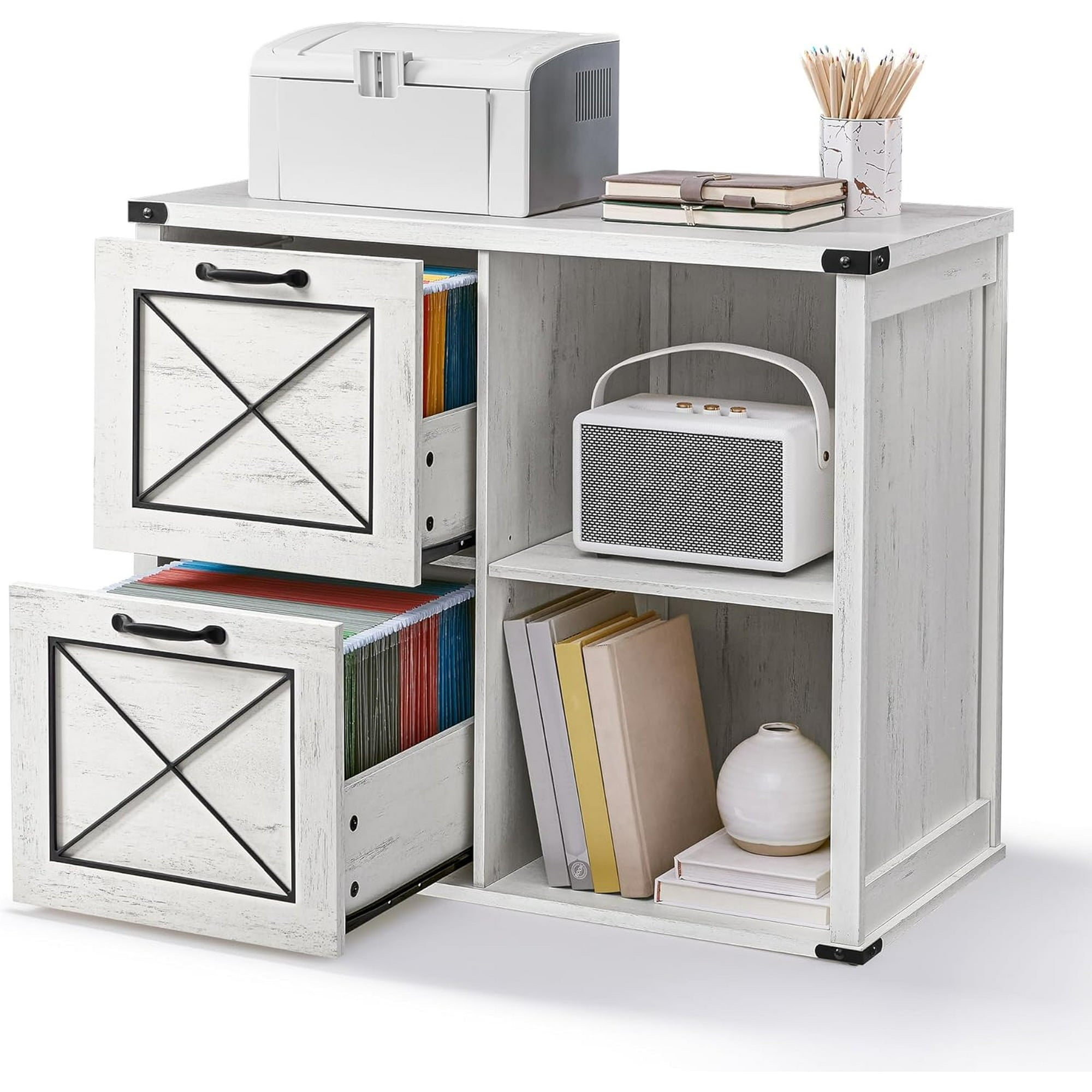 Va File Folder VASAGLE Lateral File Cabinet Filing Cabinet with 2 Drawers Printer Sta ...