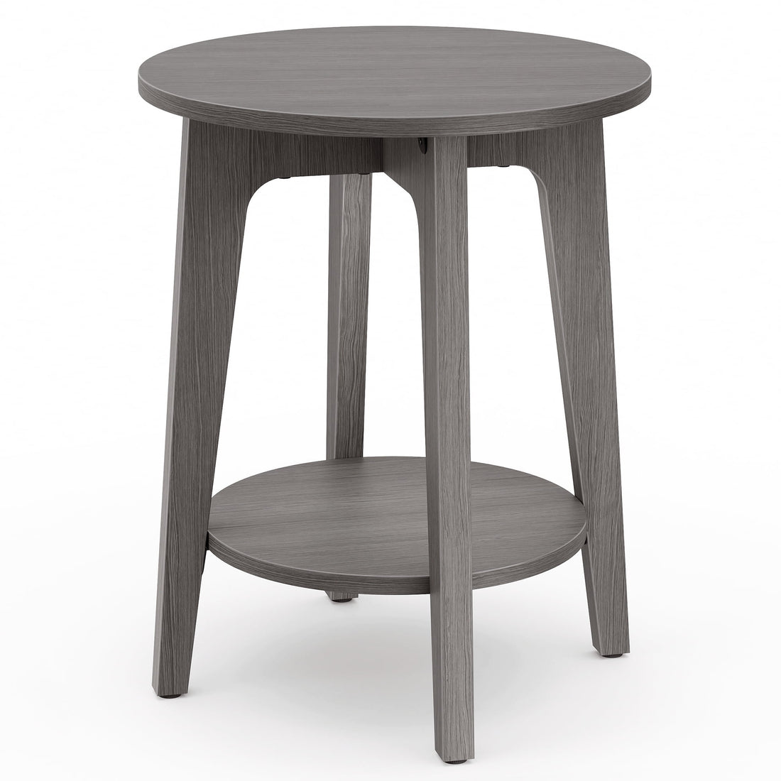 VASAGLE Round Side Table with Lower Shelf End Table for Small Spaces N ...