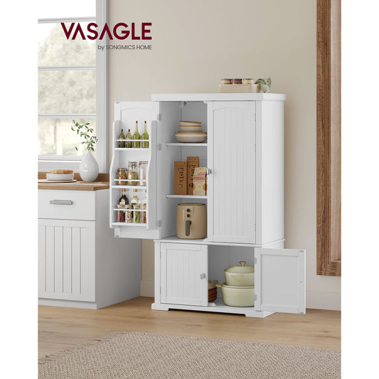 VASAGLE Storage Cabinets with Doors Freestanding Kitchen Pantry Cabinet Pantry Cabinet 6 Door Shelves