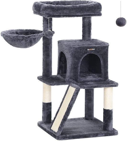 FEANDREA 37.8-Inch Cat Tree Cat Condo Small Cat Tower with Widened Perch for Large Cats Indoor