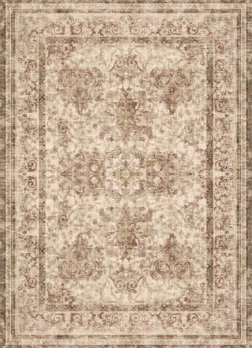 SONGMICS HOME American Style Rug 5x7 Camel Brown