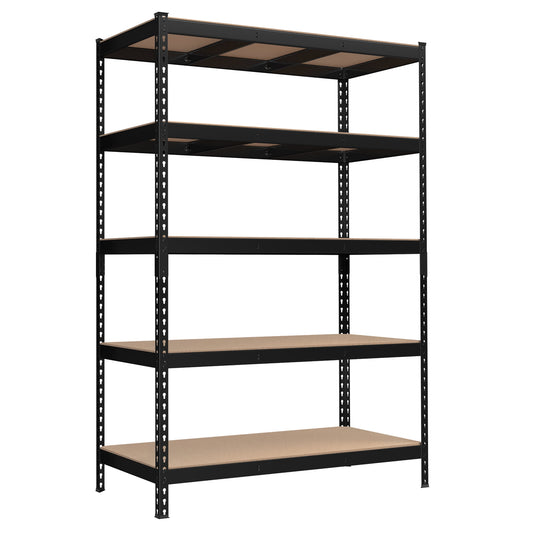 SONGMICS 5-Tier Storage Shelves Metal Garage Storage Boltless Assembly Adjustable Shelving Unit 23.6 x 47.2 x 70.9 Inches Load 1929 lb for Shed Warehouse Basement Kitchen Black