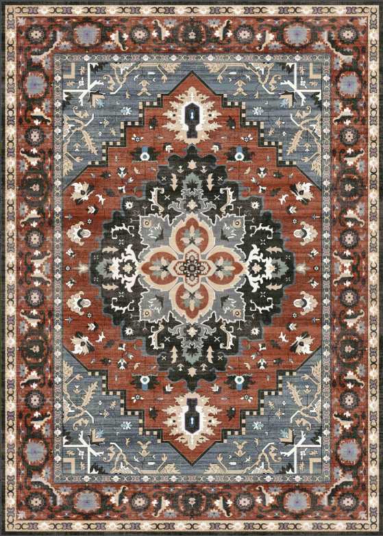 SONGMICS HOME Tripartite vintage rug 3x5 Coffee Brown