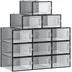 Shoe Boxes, Pack of 12 Stackable Shoe Storage Organizers, Foldable and Versatile for Sneakers