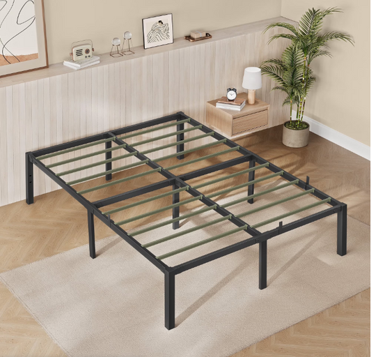 Sturdy Metal Full Bed Frame - Easy Assembly, Noise-Free, 1500 lb Capacity, No Box Spring Needed