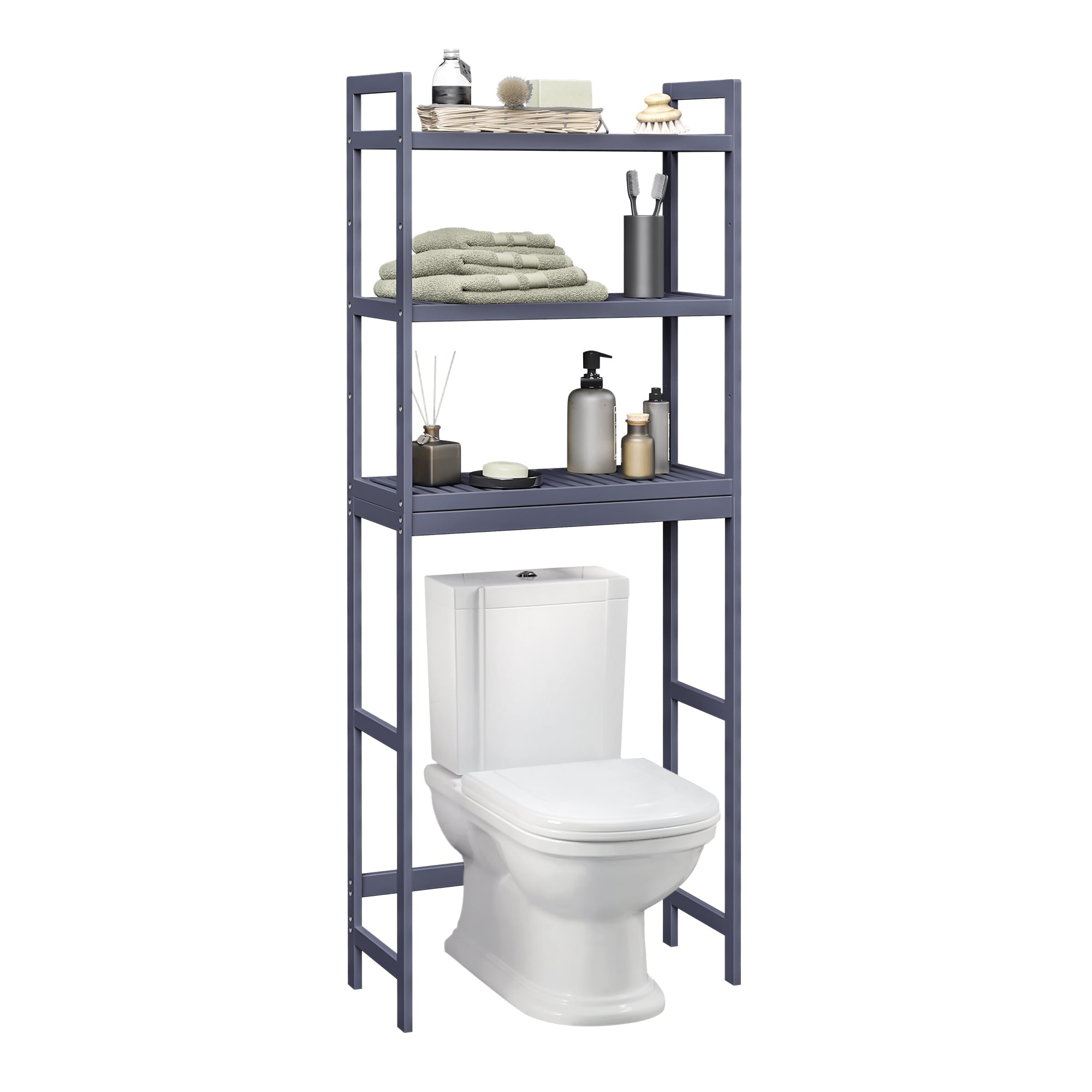 SONGMICS OvertheToilet Storage, 3Tier Bamboo Bathroom Organizer